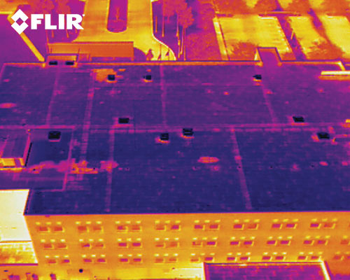 Термограмма крыши дома тепловизором Flir Aerial